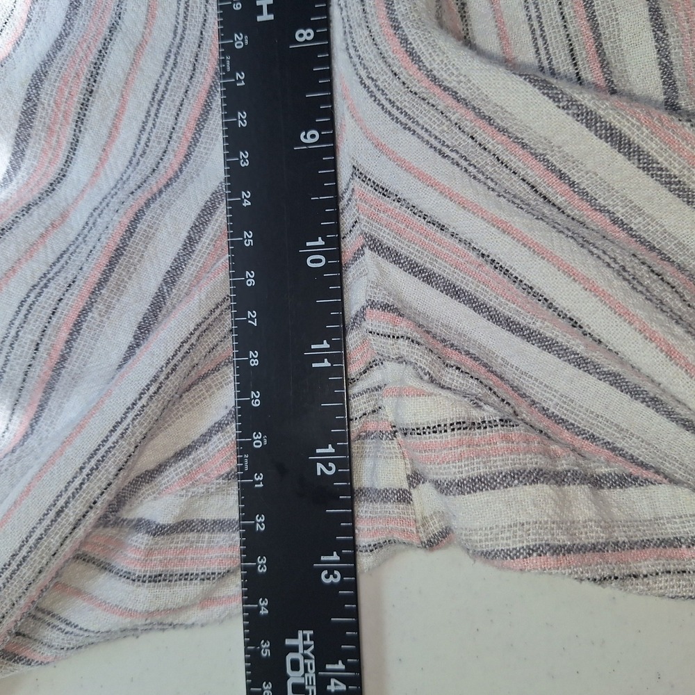 Cottagecore Boho Linen Blend Resort Wear Chic Jolt Wide Leg Striped Pants XL - Picture 8 of 16